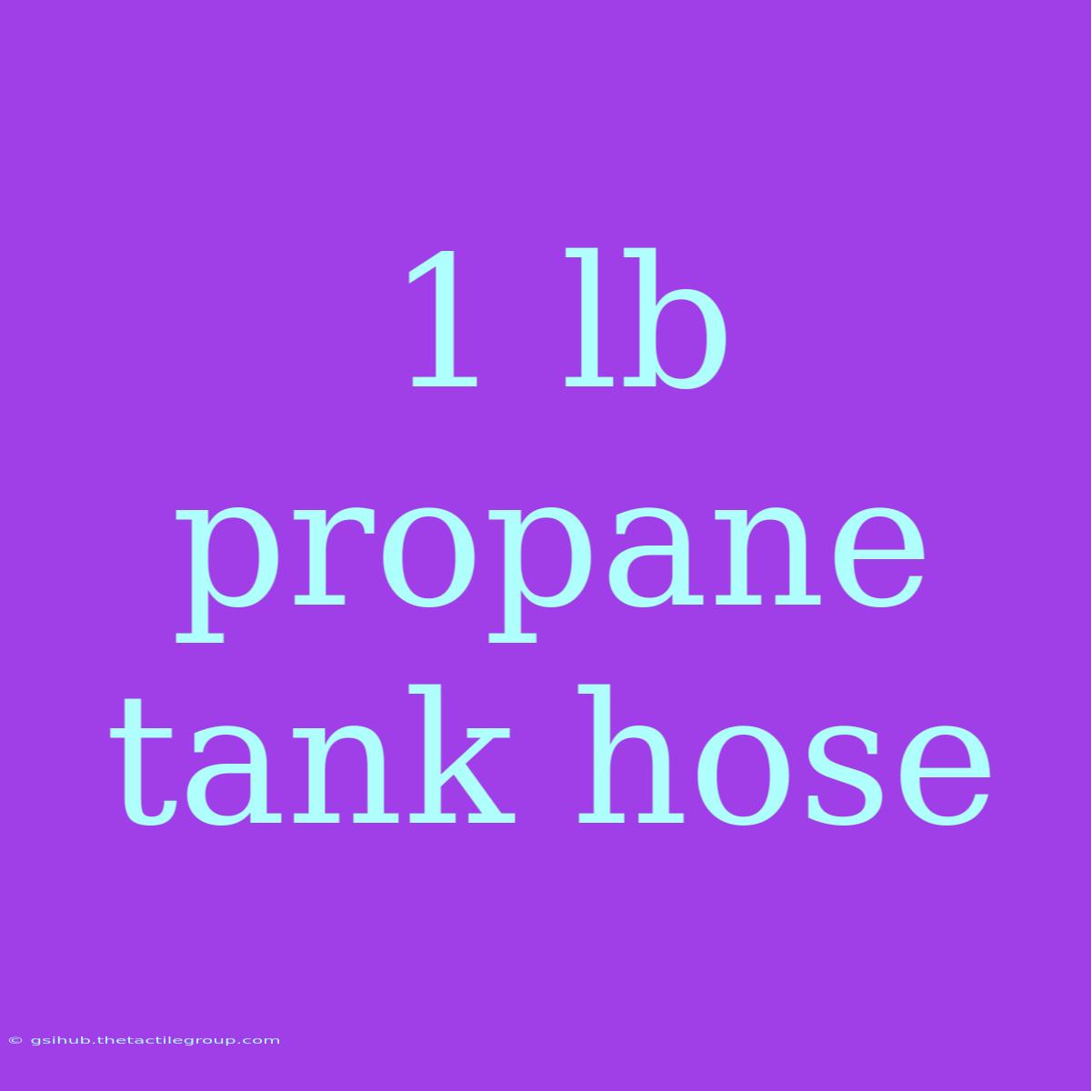 1 Lb Propane Tank Hose