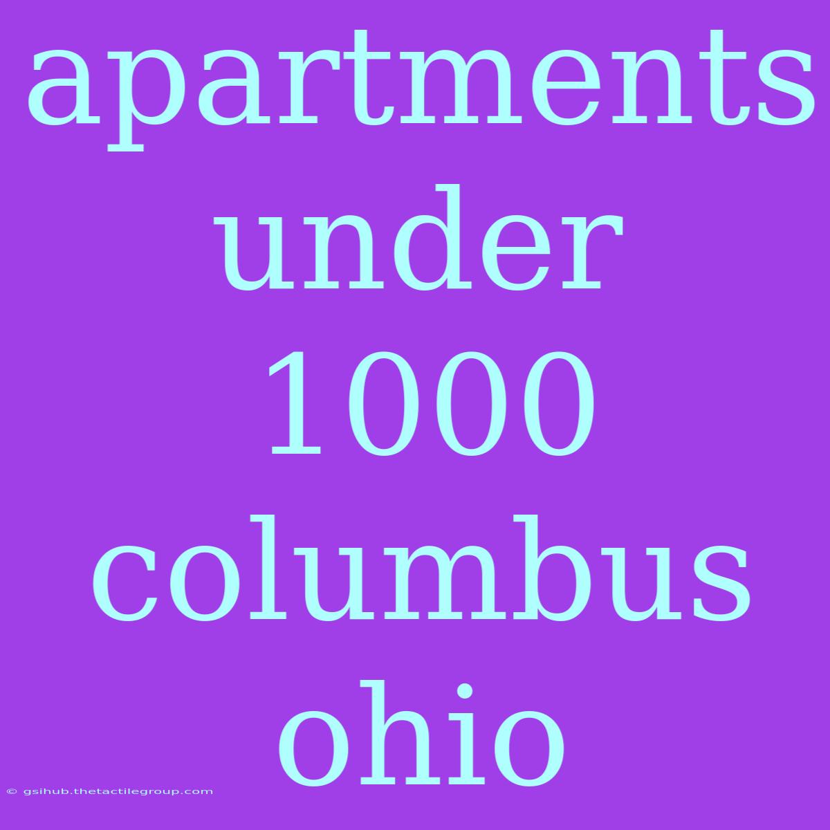 Apartments Under 1000 Columbus Ohio