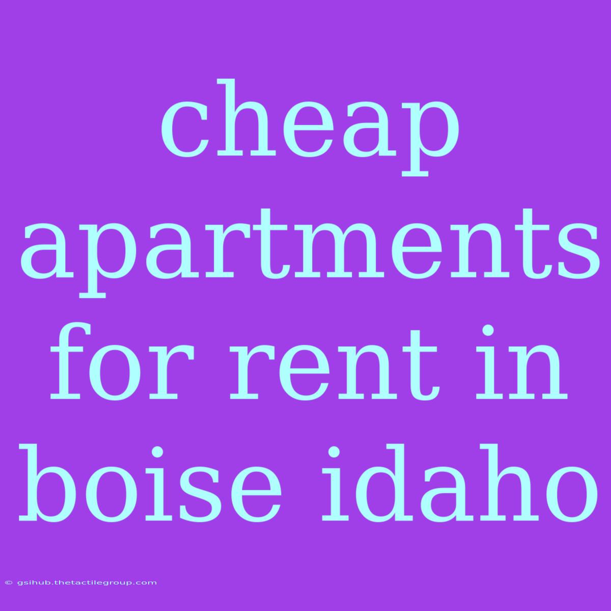 Cheap Apartments For Rent In Boise Idaho