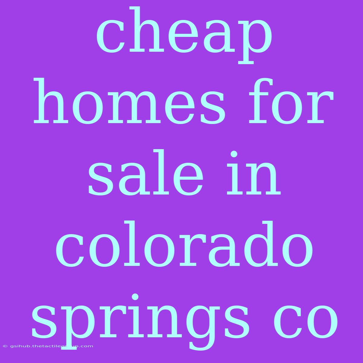 Cheap Homes For Sale In Colorado Springs Co