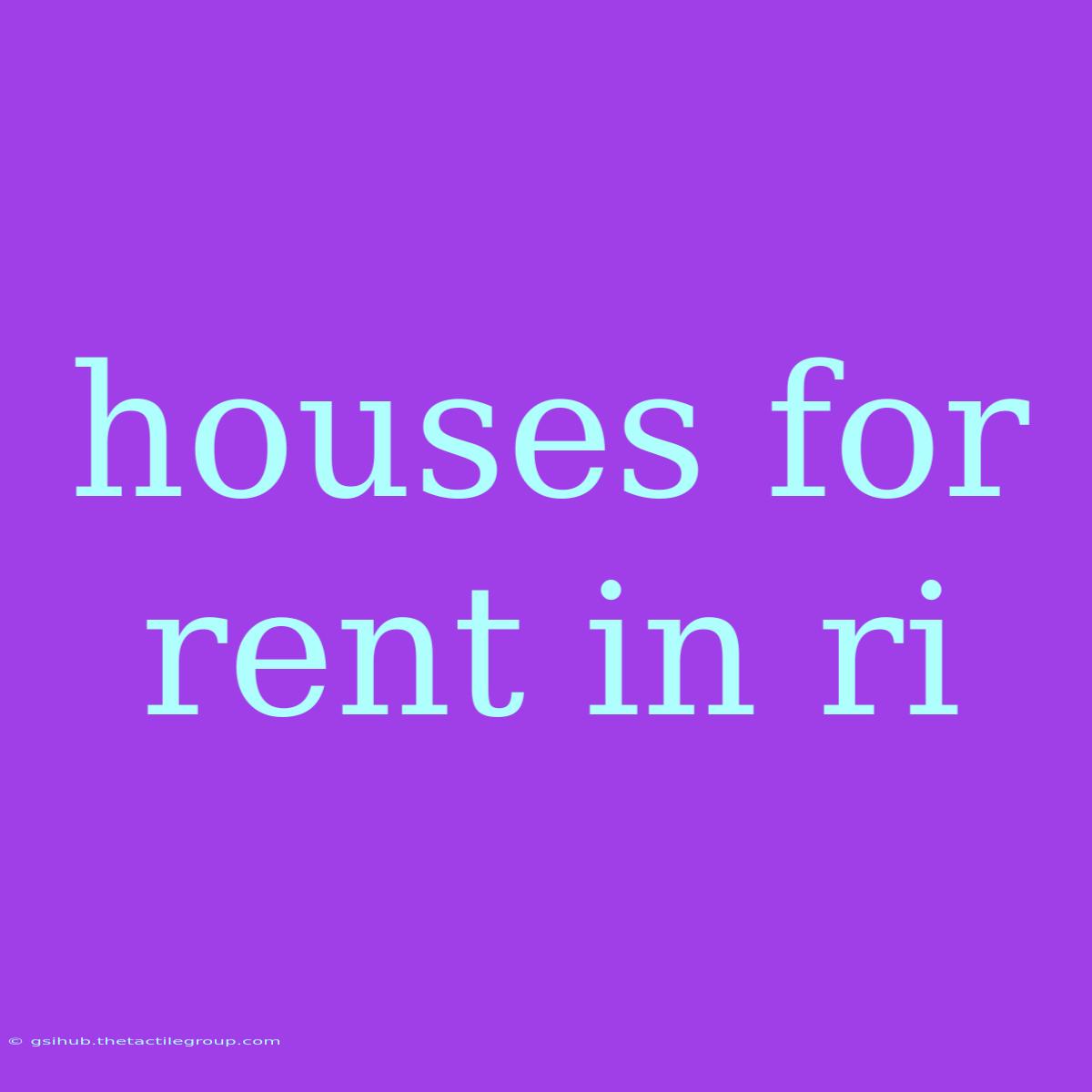 Houses For Rent In Ri