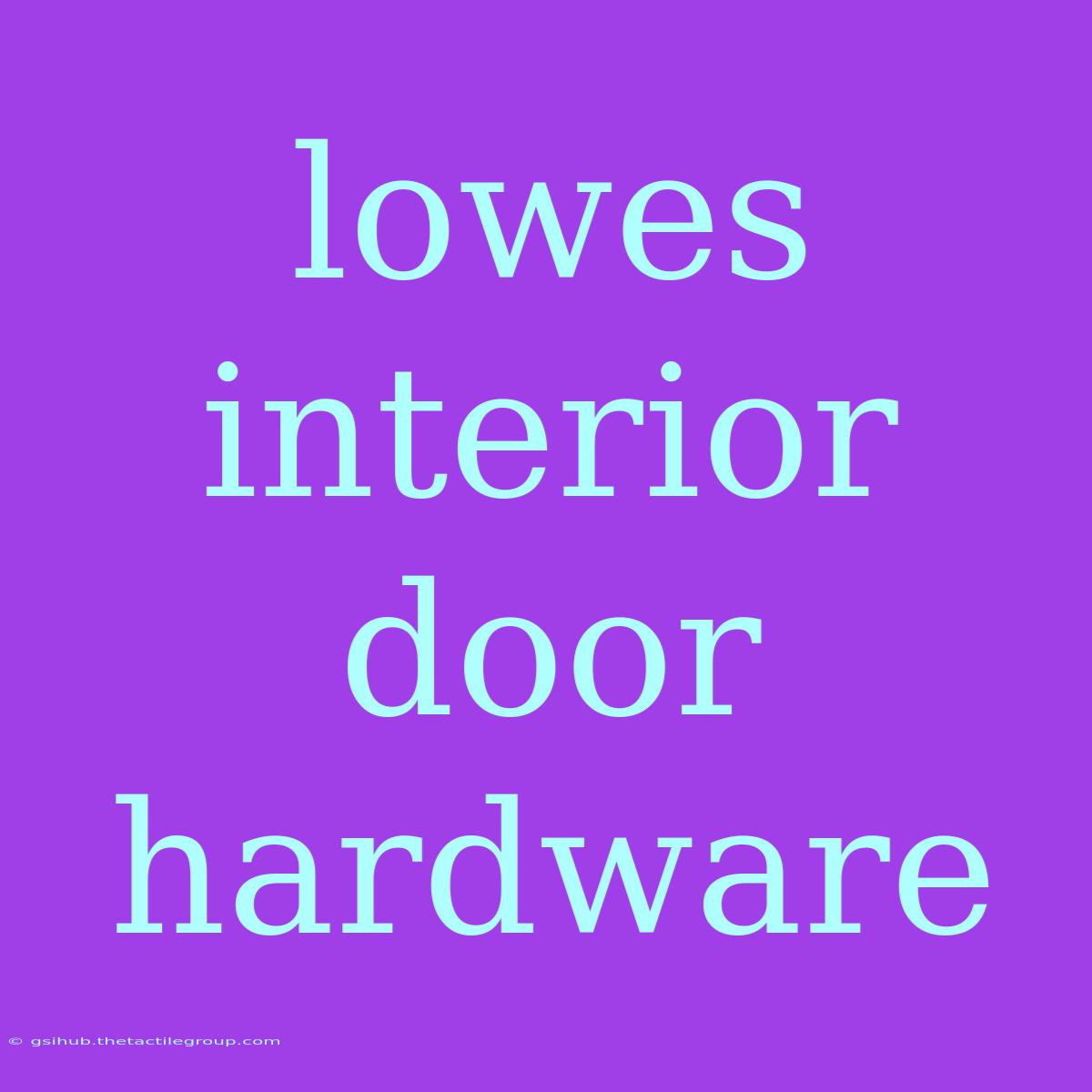 Lowes Interior Door Hardware