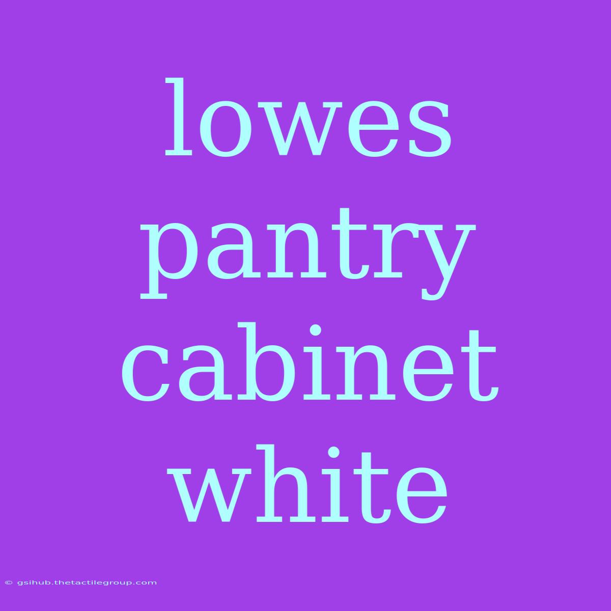 Lowes Pantry Cabinet White