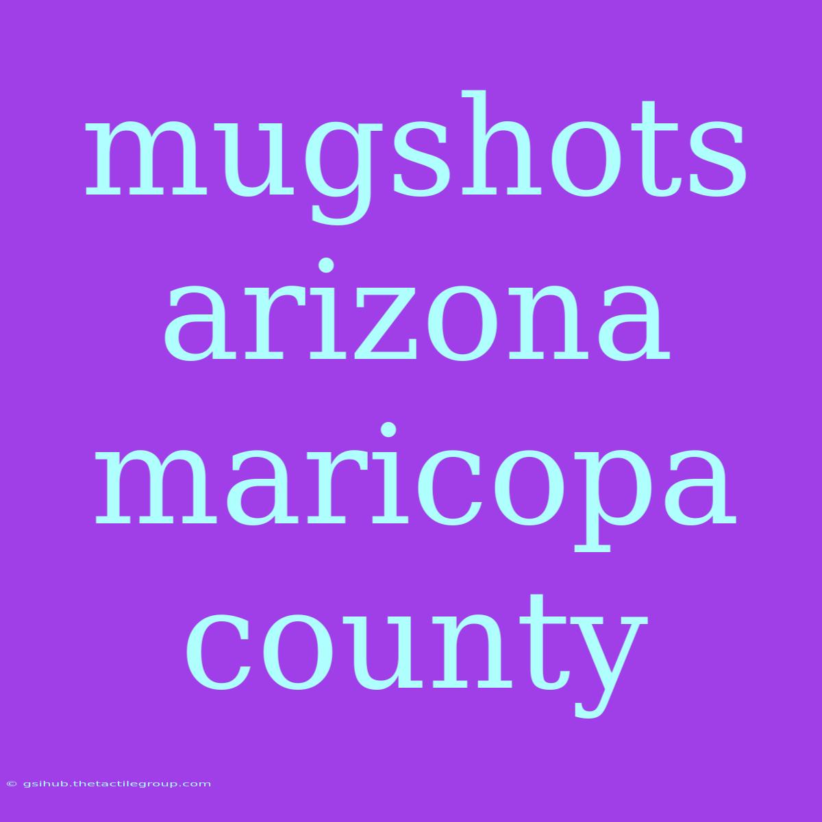 Mugshots Arizona Maricopa County