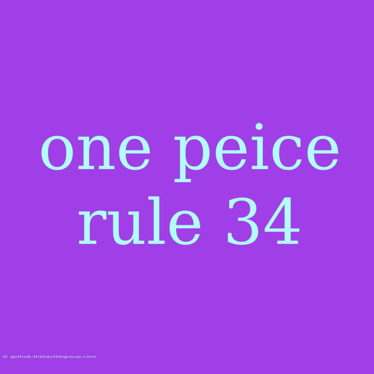 One Peice Rule 34