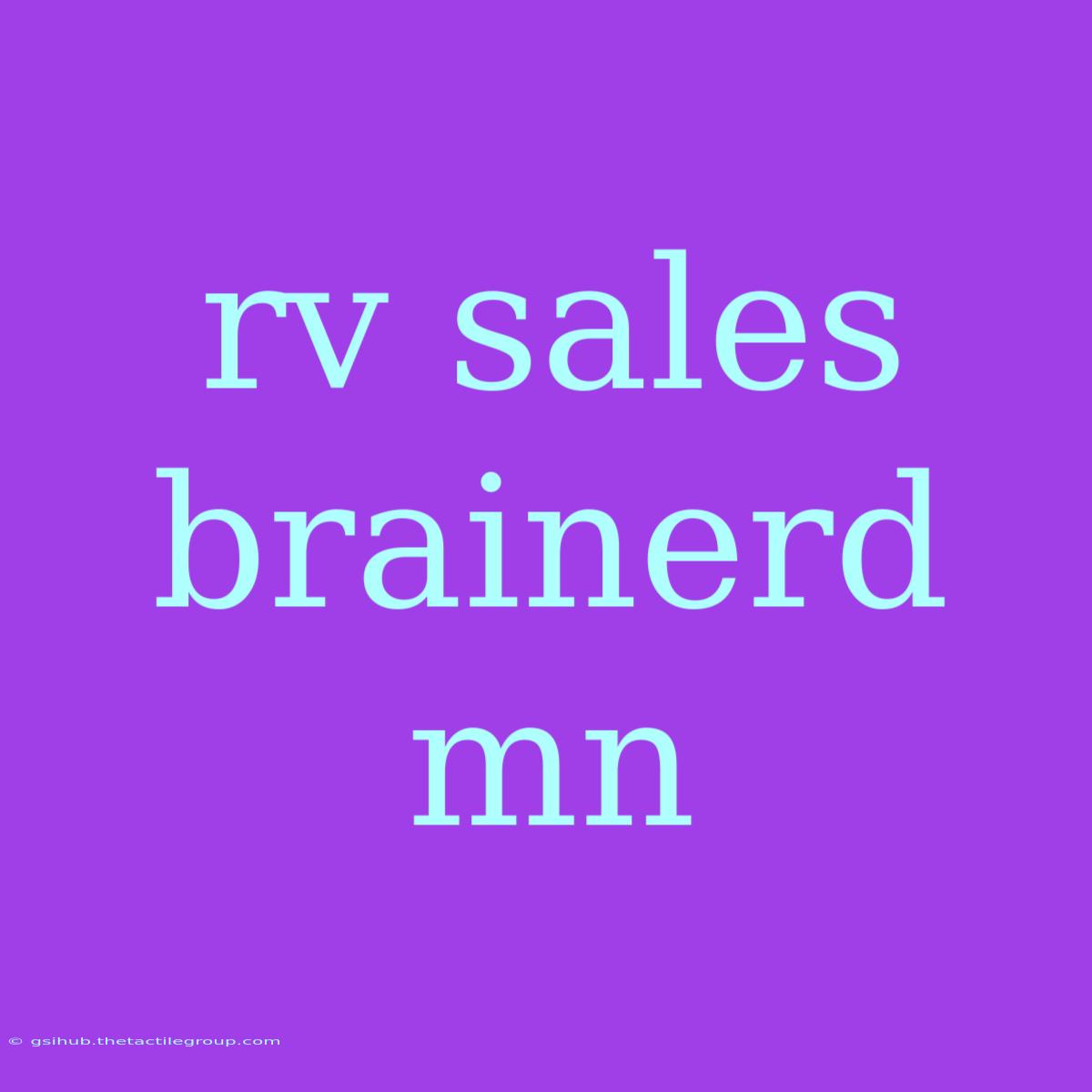 Rv Sales Brainerd Mn