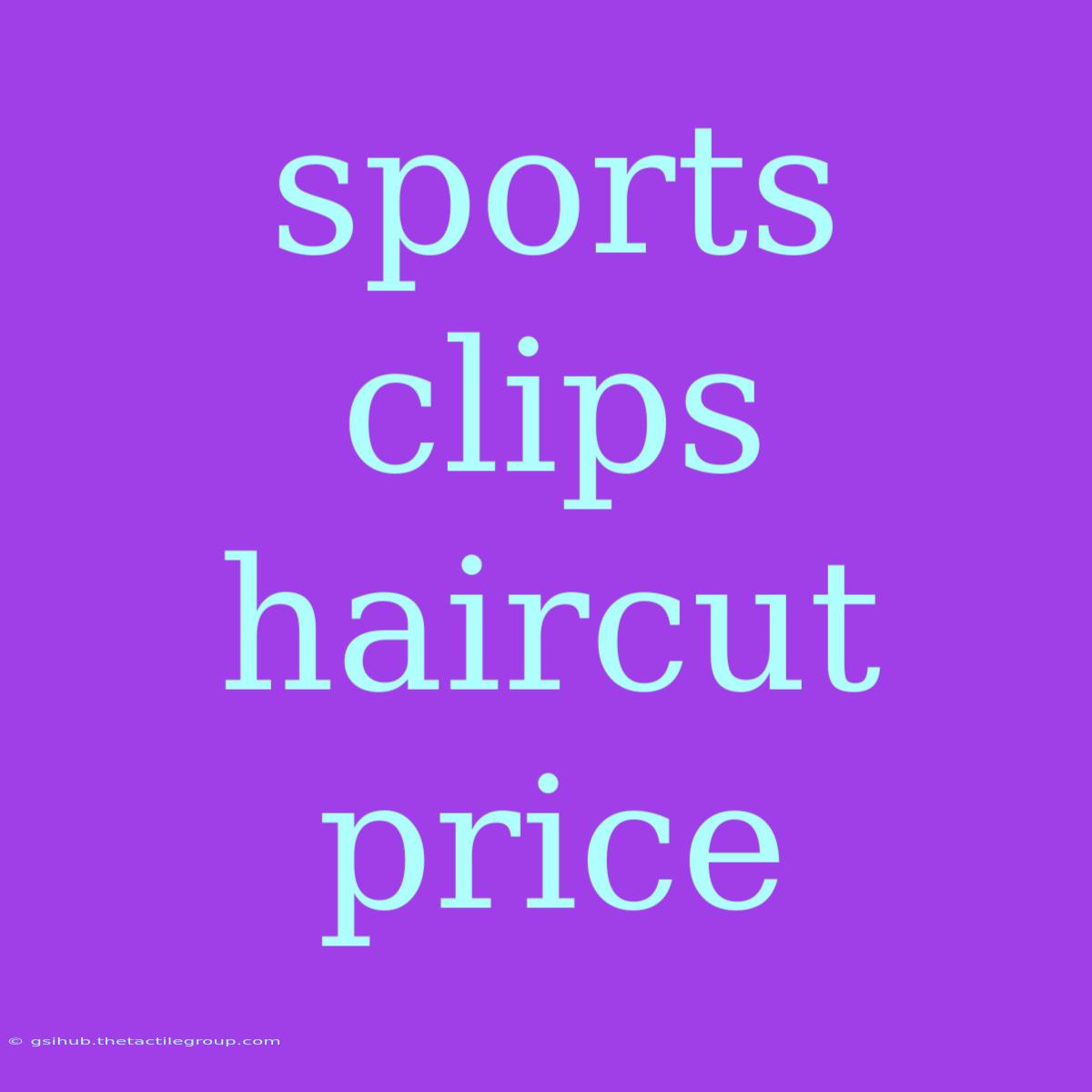 Sports Clips Haircut Price