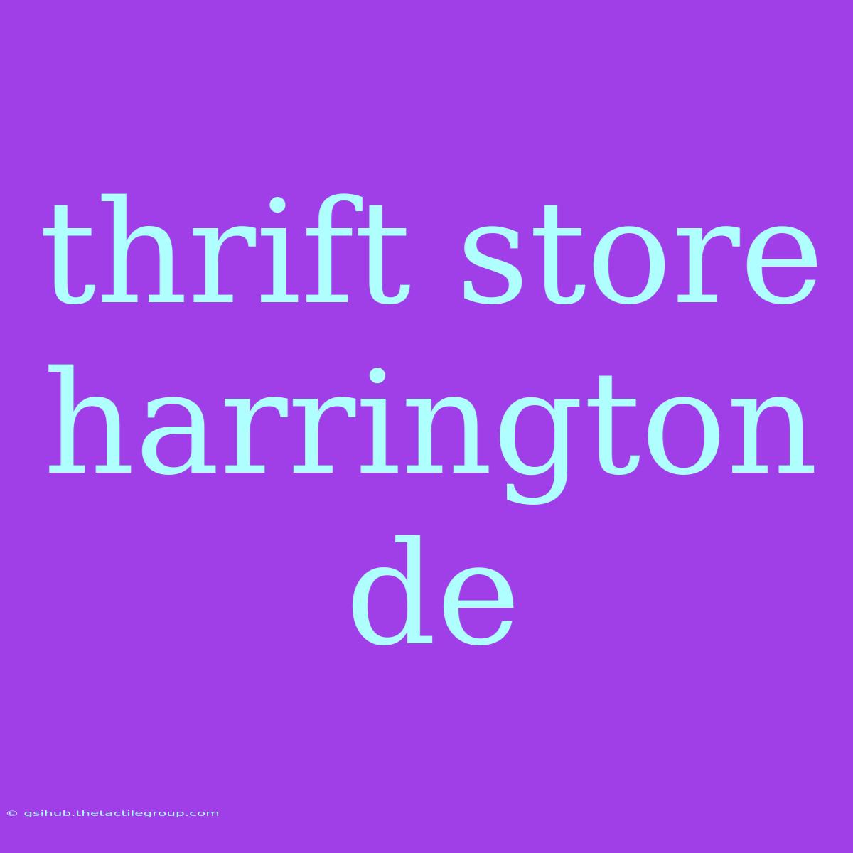 Thrift Store Harrington De