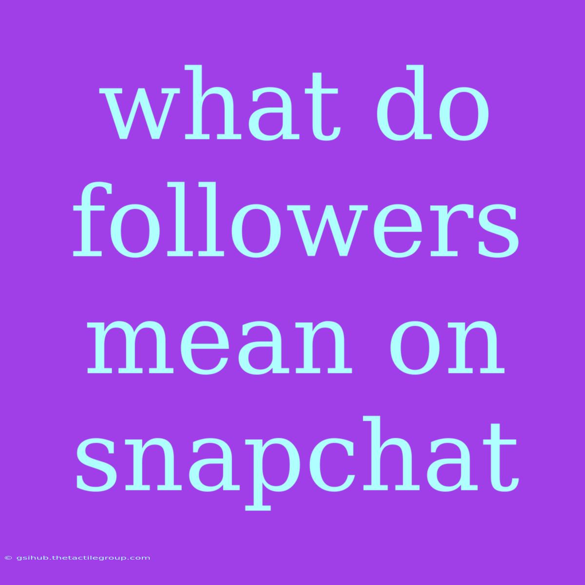 What Do Followers Mean On Snapchat